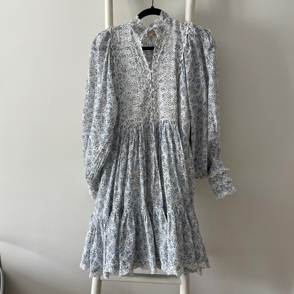 ByTimo Embroidered Eyelet Long Sleeve Mini Dress size XS/S